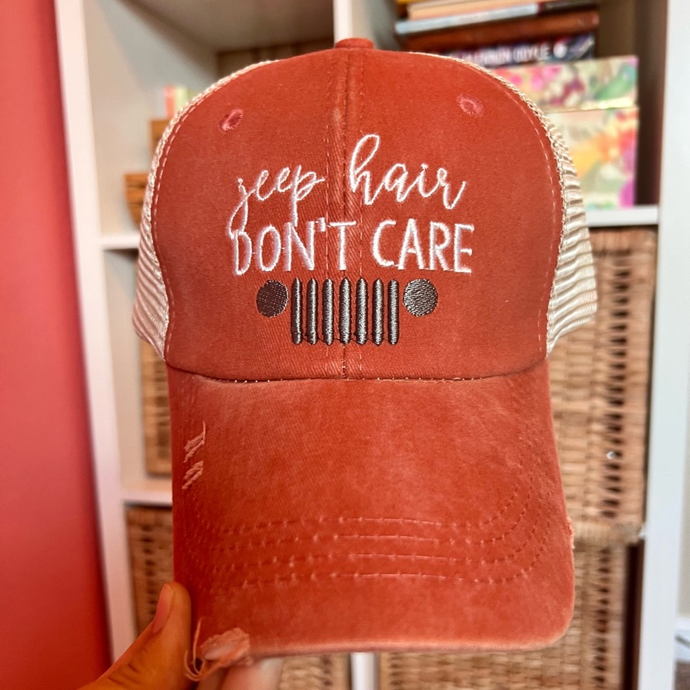 Burnt Orange Jeep Truckers Hat w Mesh Back - NEW.